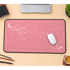 Pink Cat and Sakura Line Art desk mat — product mockup 1
