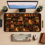 Candlelit Ivy Bookshelves desk mat — product mockup 2
