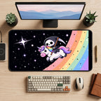 Tiny Reaper Riding a Unicorn desk mat — product mockup 2
