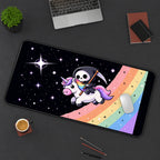 Tiny Reaper Riding a Unicorn desk mat — product mockup 3