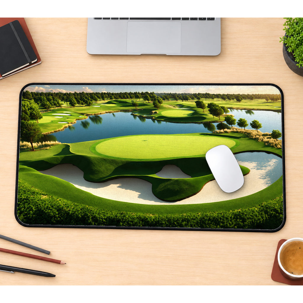 Sunny Golf Course Desk Mat — product mockup 1