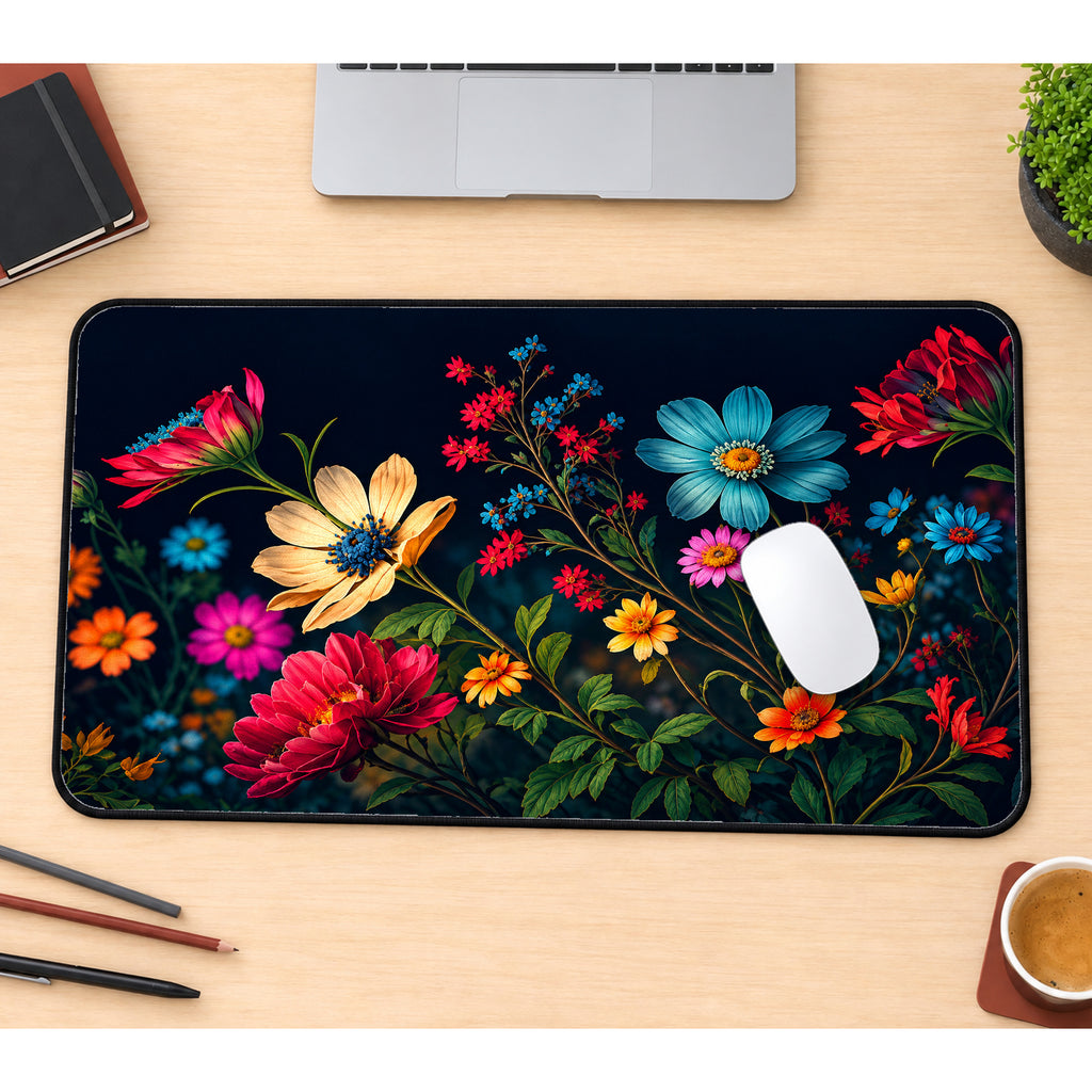 Midnight Wildflowers Desk Mat — product mockup 1