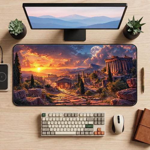 Ancient Greek Sunset Desk Mat — product mockup 2