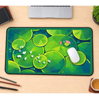 Bright Green Lily Pads desk mat — product mockup 1