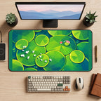 Bright Green Lily Pads desk mat — product mockup 2