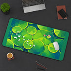Bright Green Lily Pads desk mat — product mockup 3