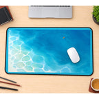Clear Blue Shoreline Water desk mat — product mockup 1