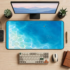 Clear Blue Shoreline Water desk mat — product mockup 2