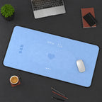 Blue Cute Interface Pattern desk mat — product mockup 3