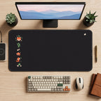 Tiny Red Panda Side Border desk mat — product mockup 2