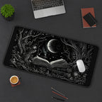 Open Book in a Moonlit Forest desk mat — product mockup 3