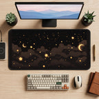 Gold Moons and Drifting Stars desk mat — product mockup 2