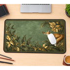 Botanical Fox and Butterflies desk mat — product mockup 1