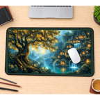 Glowing Elven Tree Village desk mat — product mockup 1