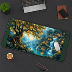 Glowing Elven Tree Village desk mat — product mockup 3