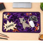 Karma Rat in a Purple Collage desk mat — product mockup 1