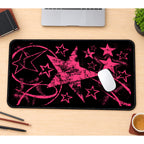 Distressed Hot Pink Stars desk mat — product mockup 1