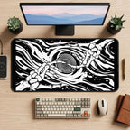 Skeleton Hands in a Swirling Void desk mat — product mockup 2