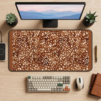 Brown Fawn Spot Pattern desk mat — product mockup 2