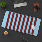 Blue and Maroon Vertical Stripes desk mat — product mockup 3
