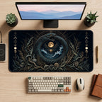 Ouroboros Snake Around the Moon desk mat — product mockup 2