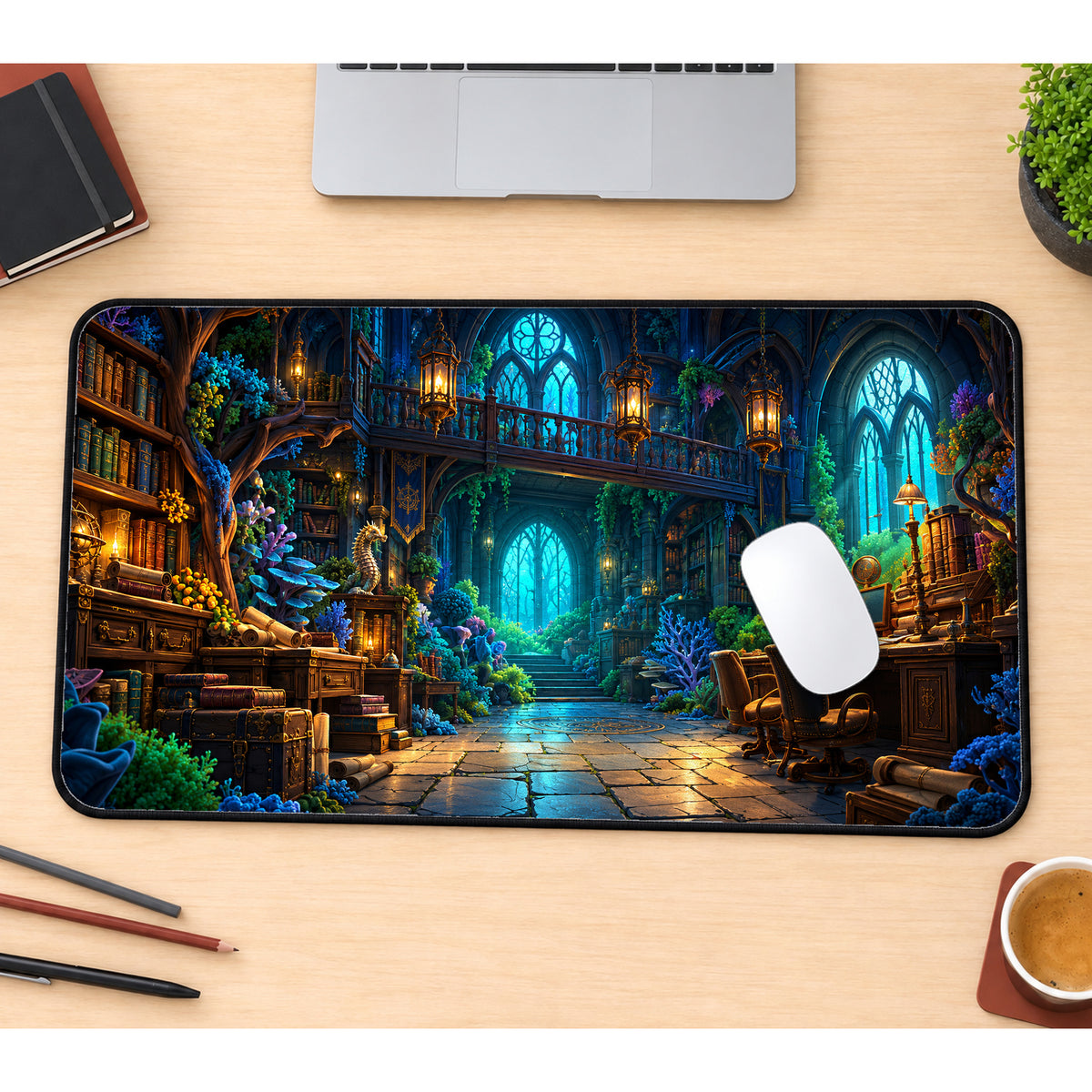 Moonlit Tree Library Desk Mat — product mockup 1