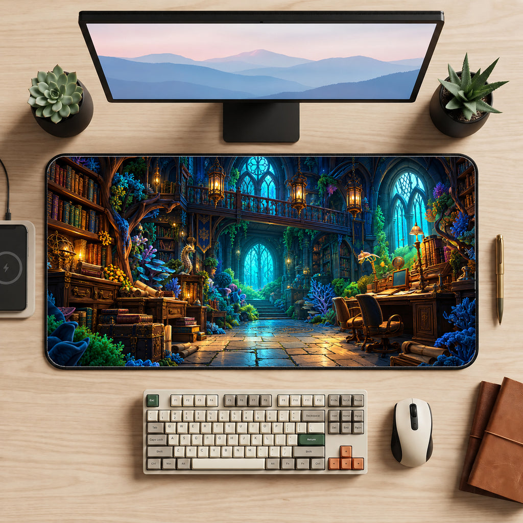 Moonlit Tree Library Desk Mat — product mockup 2