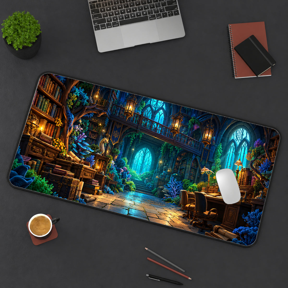 Moonlit Tree Library Desk Mat — product mockup 3