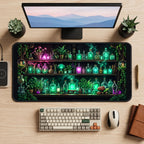 Jewel Toned Apothecary Shelves desk mat — product mockup 2