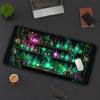 Jewel Toned Apothecary Shelves desk mat — product mockup 3