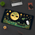 Moon Face and Floating Jellyfish desk mat — product mockup 3