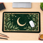 Crescent Moon Botanical Frame desk mat — product mockup 1