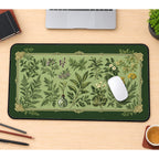 Green Botanical Herbarium Frame desk mat — product mockup 1