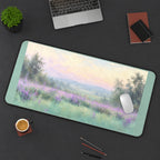 Soft Lavender Field at Dawn desk mat — product mockup 3