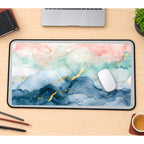 Pastel Blue and Pink Marble desk mat — product mockup 1
