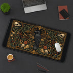 Raven and Skulls Botanical Panel desk mat — product mockup 3