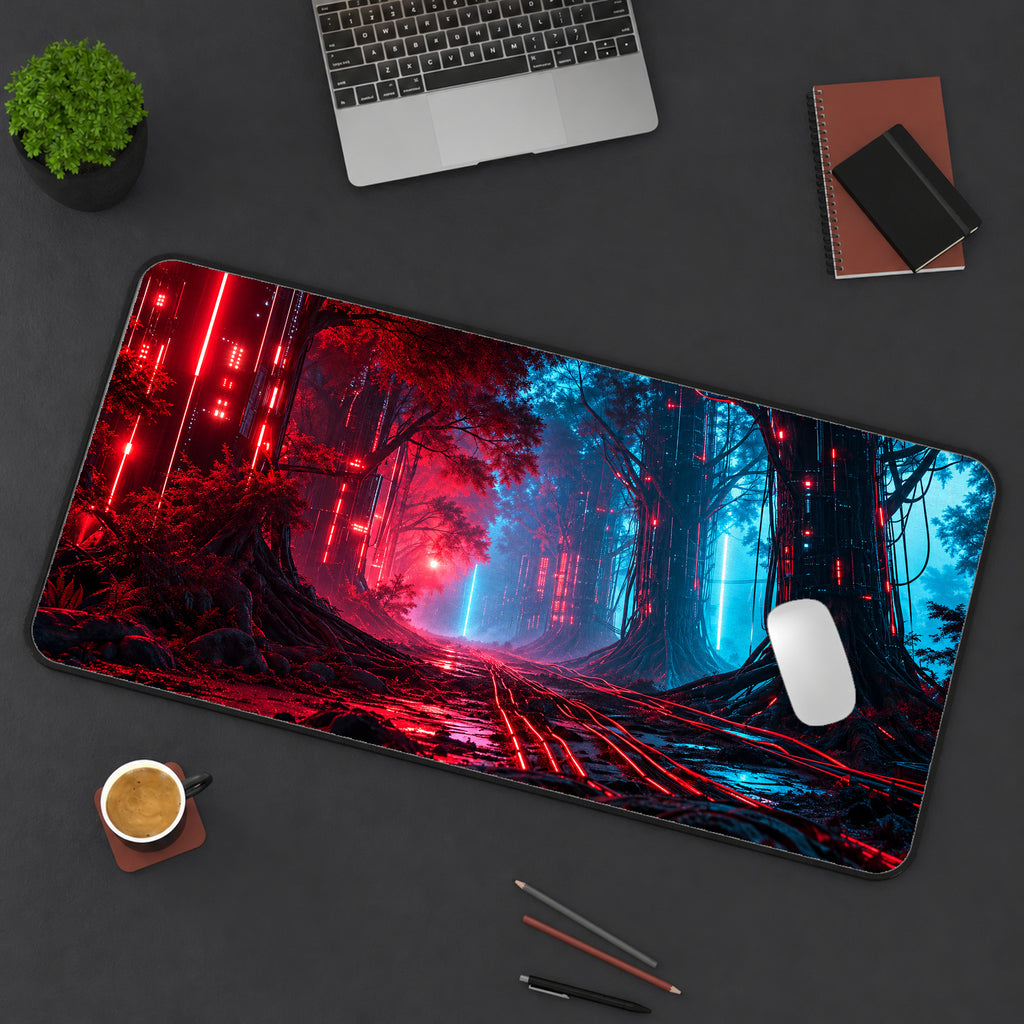 Cyberpunk Forest Desk Mat — product mockup 3