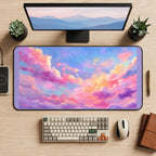 Pink Cloudscape and Blue Sky desk mat — product mockup 2