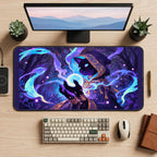 Cat Sorcerer with a Glowing Orb desk mat — product mockup 2