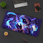 Cat Sorcerer with a Glowing Orb desk mat — product mockup 3