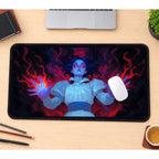 Blue Specter with Red Magic desk mat — product mockup 1