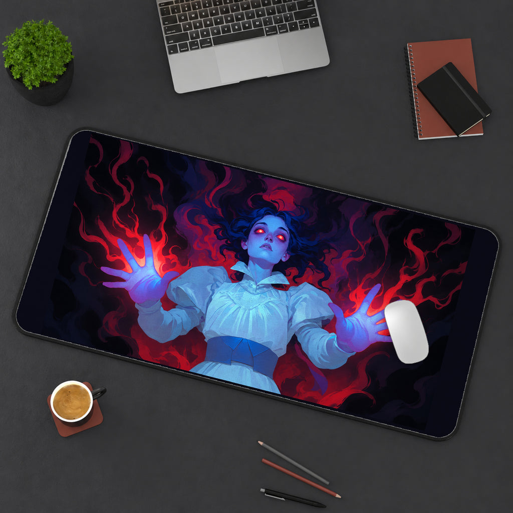 Blue Specter with Red Magic desk mat — product mockup 3