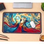 Otter Sorcerer with a Water Orb desk mat — product mockup 1