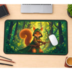 Squirrel Archer in Sunlit Woods desk mat — product mockup 1