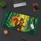 Squirrel Archer in Sunlit Woods desk mat — product mockup 3