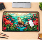 Otter by Stained Glass Flowers desk mat — product mockup 1