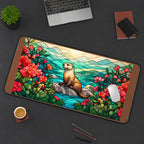 Otter by Stained Glass Flowers desk mat — product mockup 3