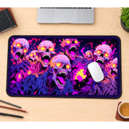 Neon Pink Zombie Crowd desk mat — product mockup 1
