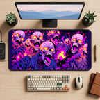 Neon Pink Zombie Crowd desk mat — product mockup 2