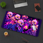 Neon Pink Zombie Crowd desk mat — product mockup 3